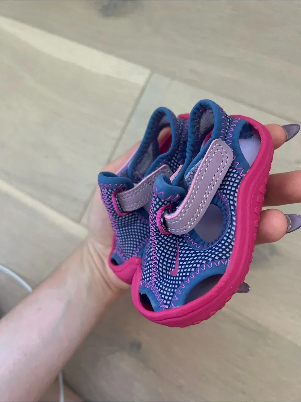 Nike baby Pink & Blue Athletic Sandals